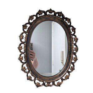 Vintage Mid Century Dart Ind. Oval Mirror Plastic Burwood Decor Ornate MCM